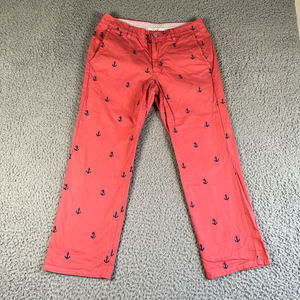 Bonobos Washed Chinos Pants Men's 30x32‎ Pink Geometric Nautical Straight Fit